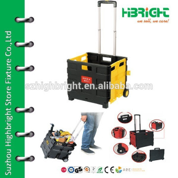 plastic folding rolling cart with wheels